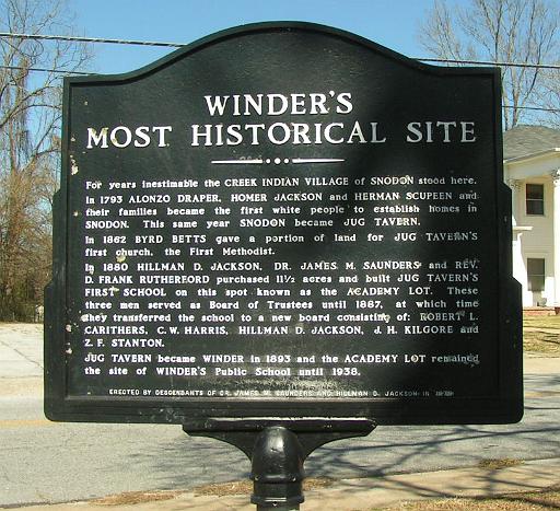 Winder's Most Historical Spot BCHS 1